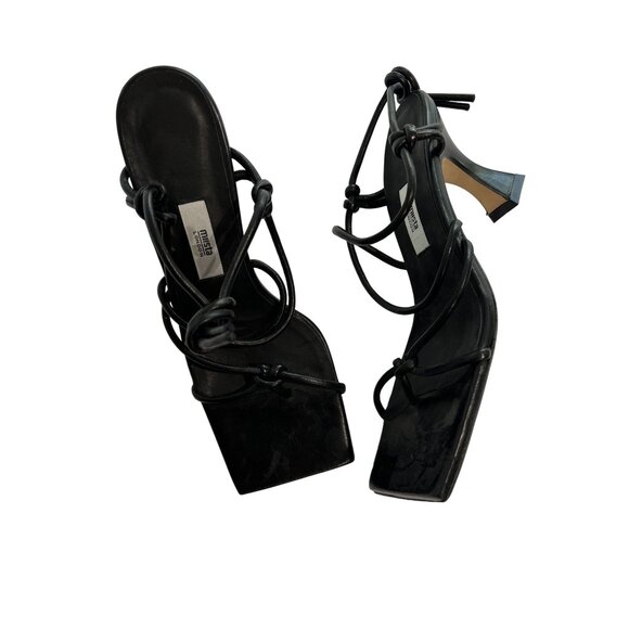 Miista Strapped Leather Mules Sandals in Black - Picture 1 of 7